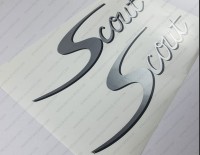 Scout Boat Logo Silver Decal Set of 2
